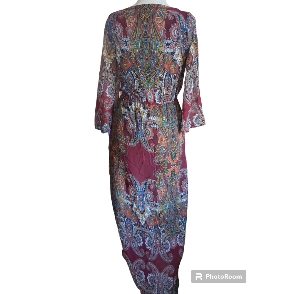 Small Signature Collection paisley boho chic ankle women's dress #4 - Picture 2 of 6